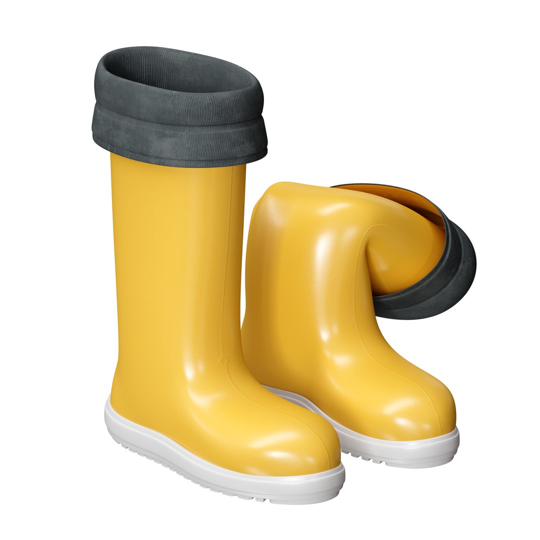3D model Yellow rubber boots - TurboSquid 2160819