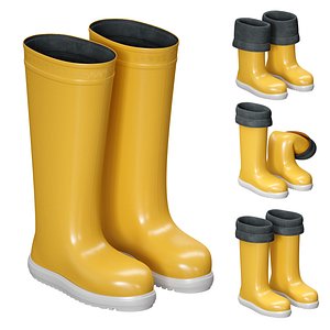 Yellow rubber boots