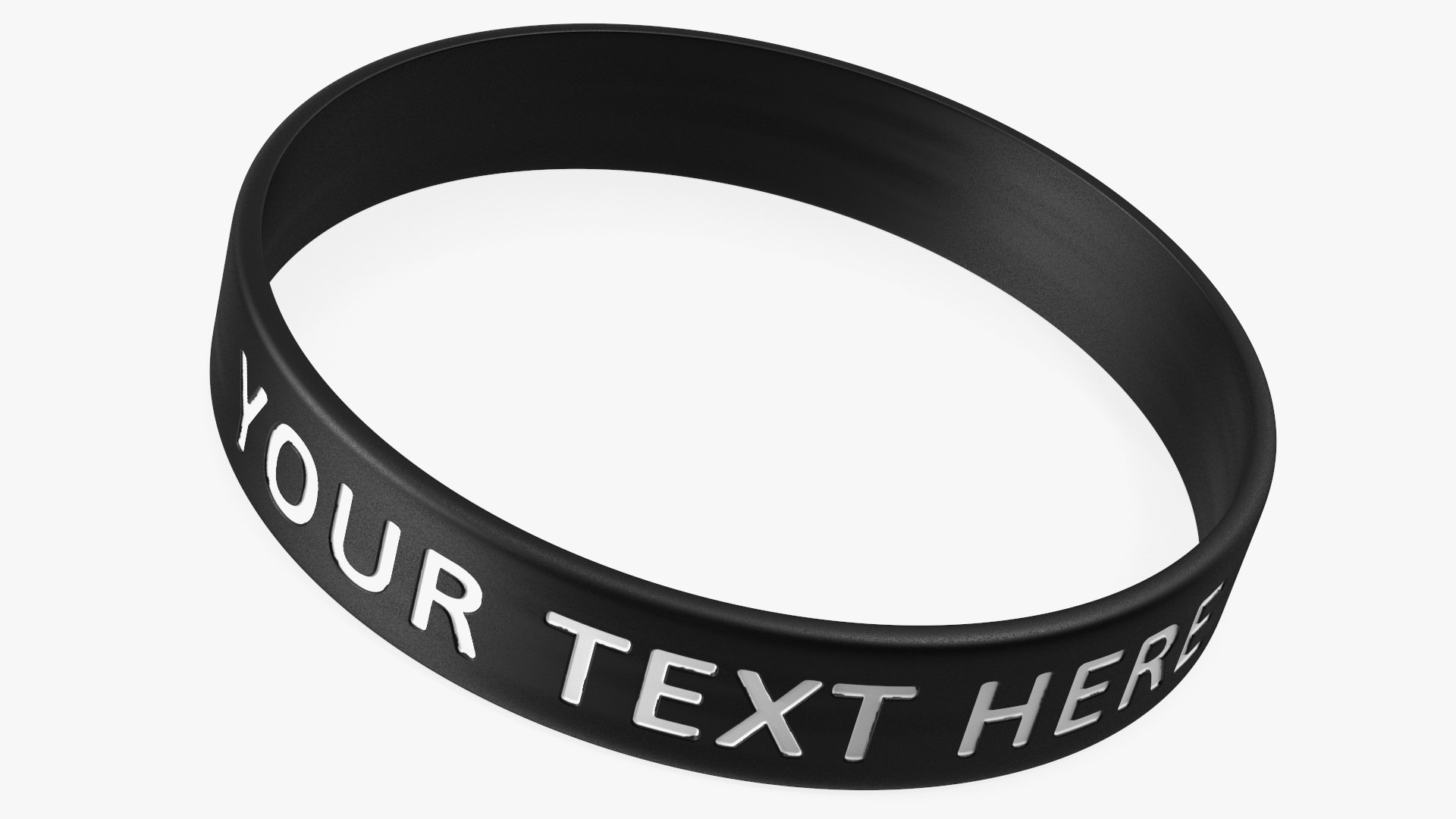 Custom Text Silicone Wristband 3D model preview