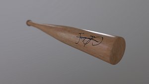 Baseball Bat with Sammy Sosa Autograph 3D
