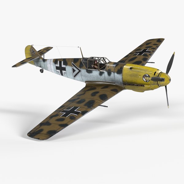 Messerschmitt BF109 German Fighter Airplane North Africa Version 3 3D model