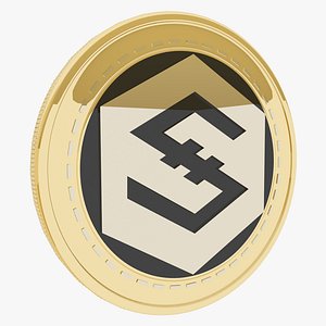 3D Iost Cryptocurrency Gold Coin