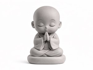 3D Chibi monk in meditation pose - 3D Print model model