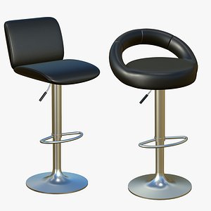 Bar Stool Chair Back Support Modern 3D model