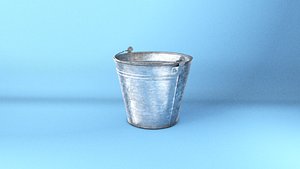 bucket galvanized steel 3d model