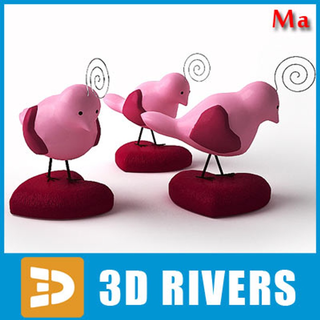 3d Saint Valentine Bird Model