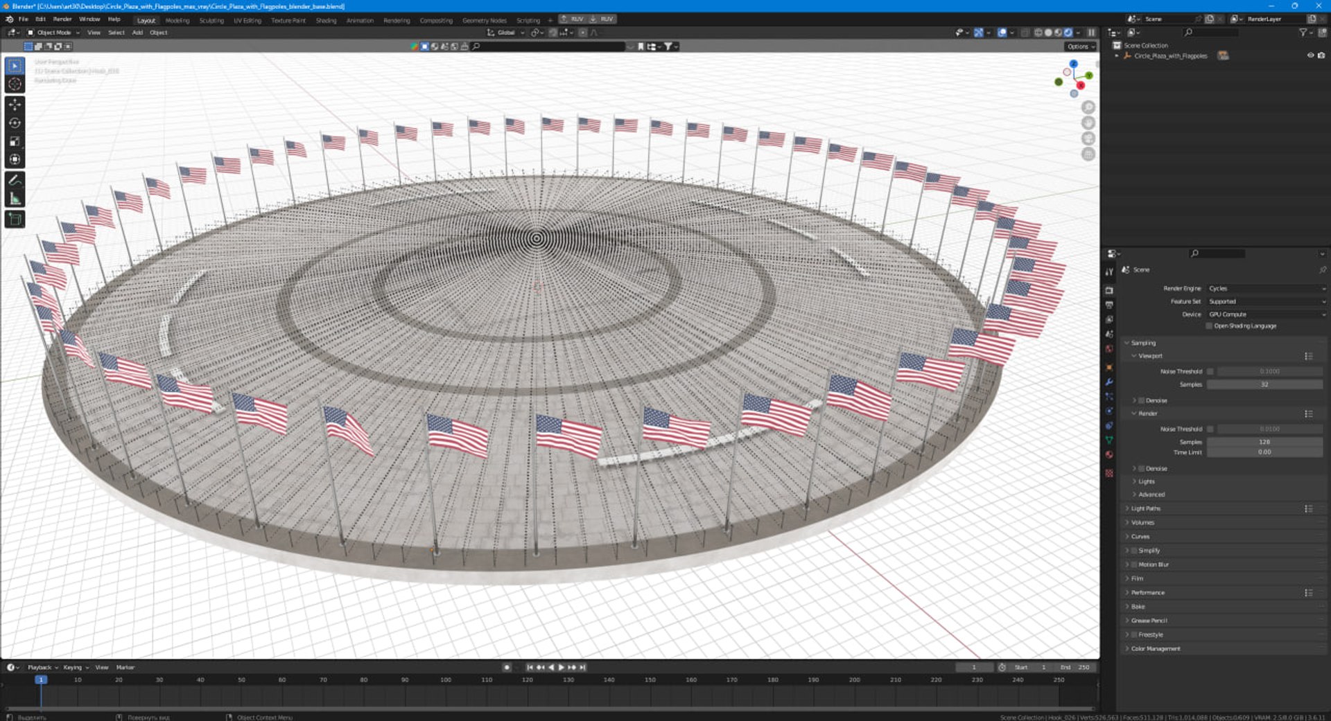 3D Circle Plaza with Flagpoles model https://p.turbosquid.com/ts-thumb/ct/I5vp1g/ie/circle_plaza_with_flagpoles_1001/jpg/1751357001/1920x1080/fit_q87/004097f940de476e9df66d592b92f04312b2d7e0/circle_plaza_with_flagpoles_1001.jpg