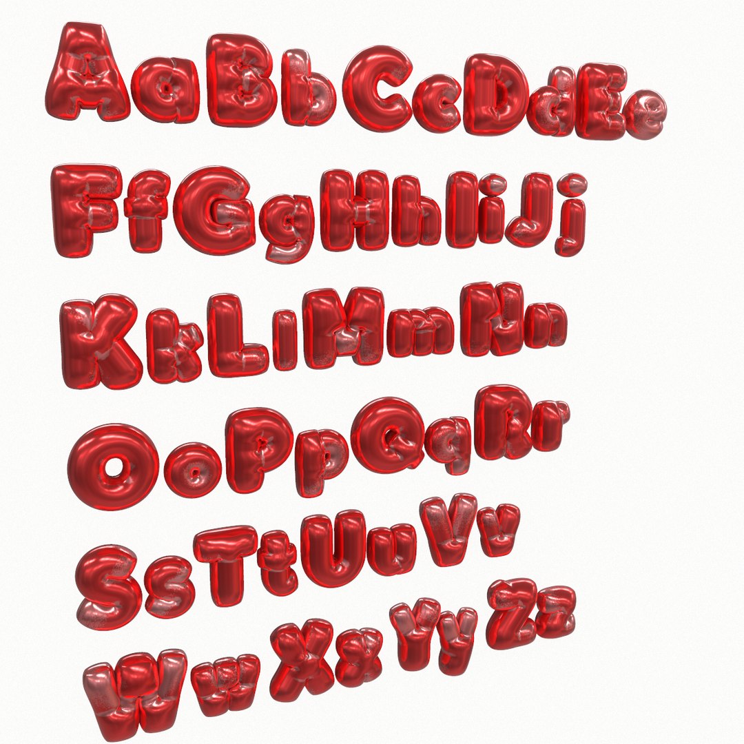 3d Balloon Alphabet Pack - Turbosquid 1401842