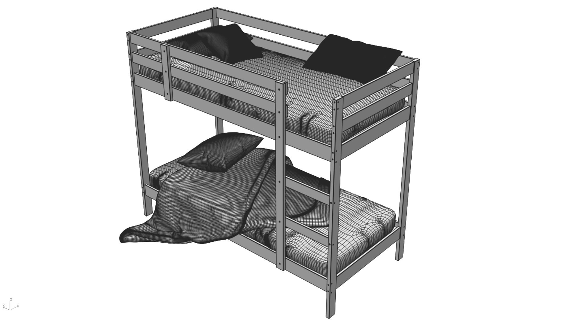 Wood Bunk Bed 3D Model TurboSquid 1992475