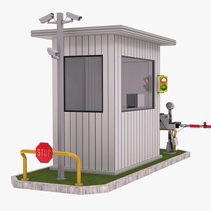 3D Security Guards Booth model