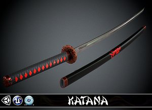 Katana "Red Dragon" - model and textures