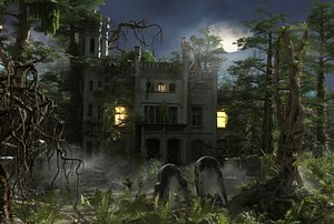 3D Haunted House Scene model