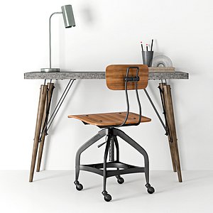 tristan industrial metal desk model