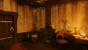 Stylized Witch Interior Decore 3D model