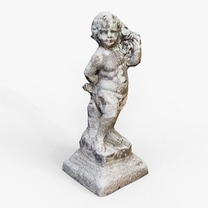 Weathered Cherub Angel Statue