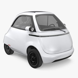 Retro-Style Urban Electric Microcar White