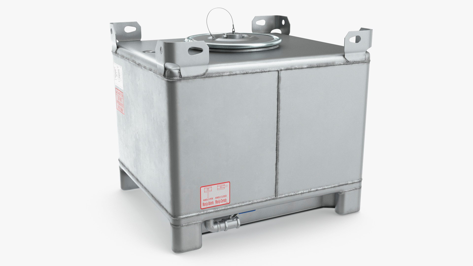 180 Gallon IBC Stainless Steel Tank 3D model preview