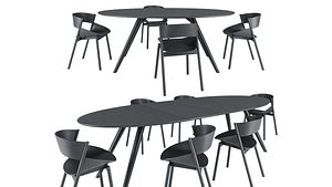 Eclipse dining table and Port dining chair 3D