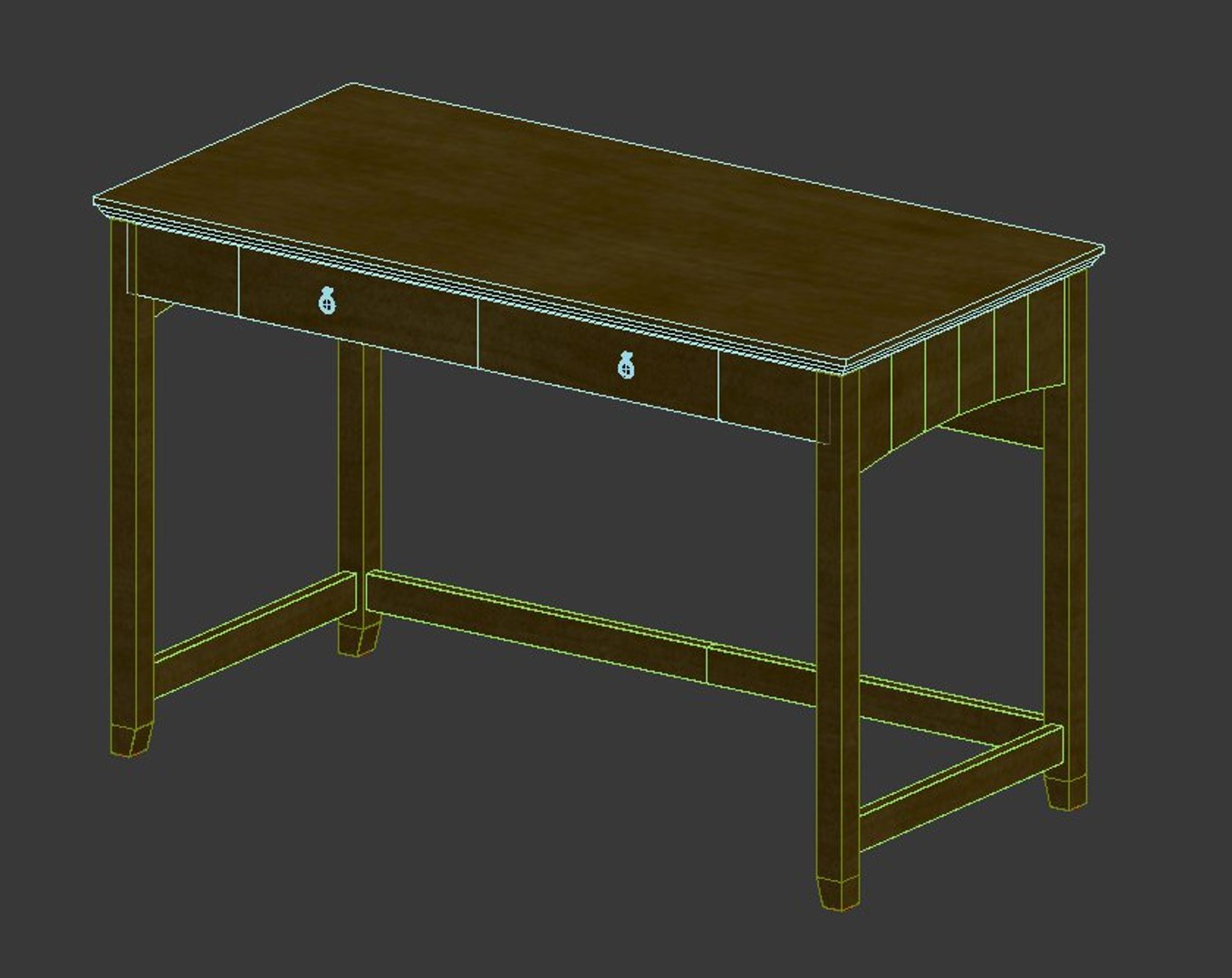 3D Wood Desk Model - TurboSquid 1197433