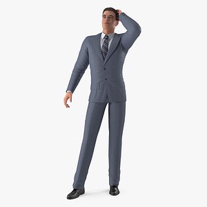 Man in Business Suit Standing Pose