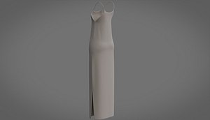 3D Female Dress- Slit Long Dress model