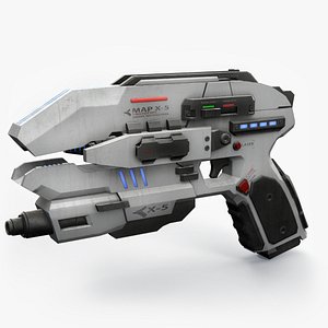 sci fi pistol mapped 3D