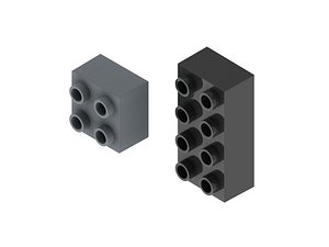 2x2 and 2x4 Building Blocks Design 3D model