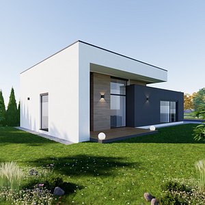 Family House bungalow 7 - Created with fully parametric Revit Families