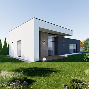 Family House bungalow 7 - Created with fully parametric Revit Families