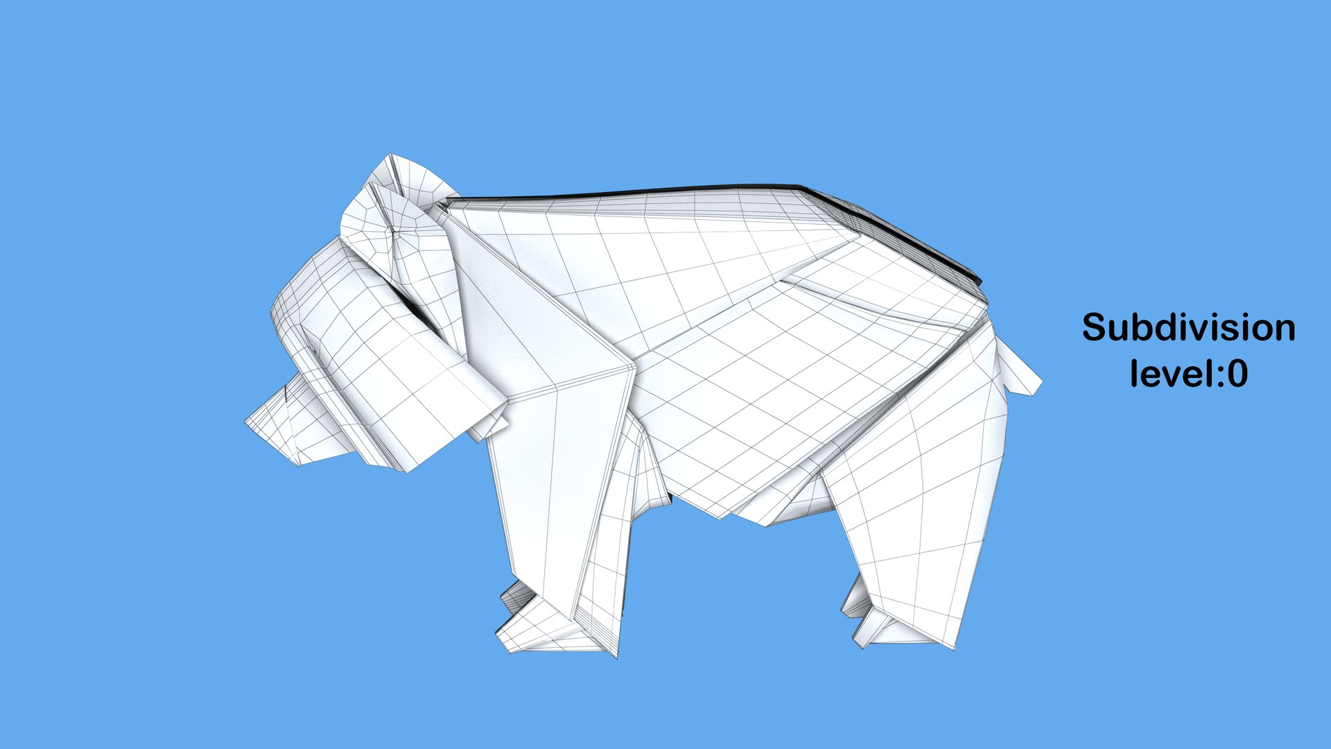 3D Origami Bear Model - TurboSquid 1819486