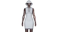 Girls Hooded Mini Dress With Back Lace-Up