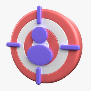 Target contact Low-poly Icon 3D model