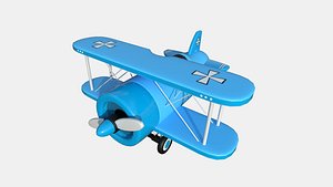 3D model Airplane Cartoon A03 Blue - Classic Aircraft