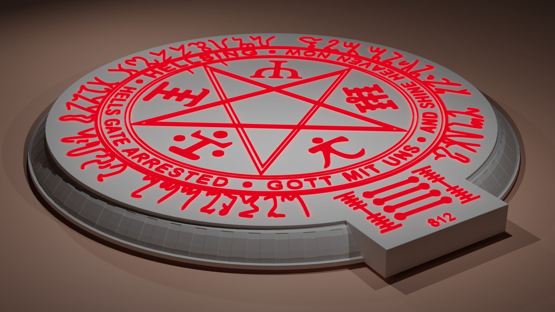 Figurine Base with Hellsing symbol 3D model TurboSquid 2005844