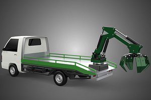 3D PICK UP PALM OIL FRUIT LOADER GRAB TRUCK CRANE GRABBER JAWS LIFT model