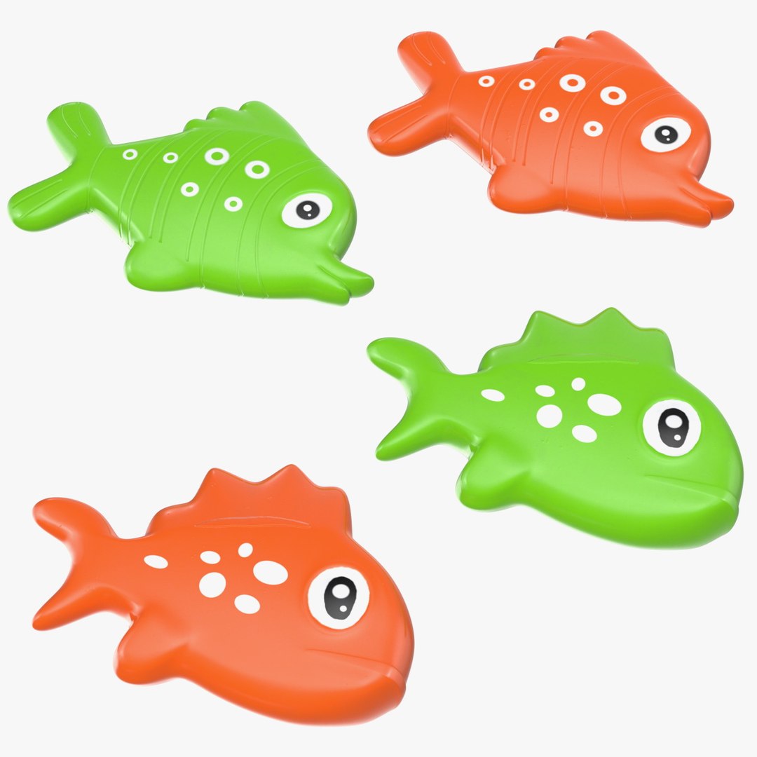 Small Fish Bath Toy Set 3D model preview