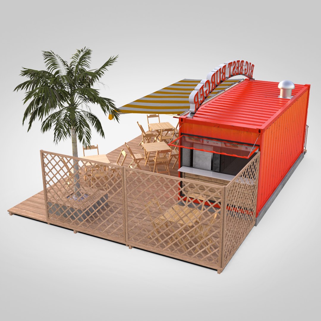 Burger Shipping Container Food 3D Model - TurboSquid 1291789