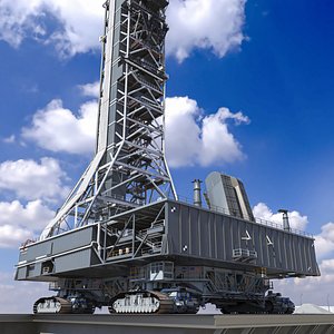 SLS Launch Pad with Missile Crawler Transporter 3D model