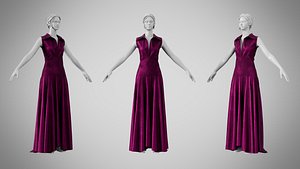 3D Dress 55 Plum Velvet