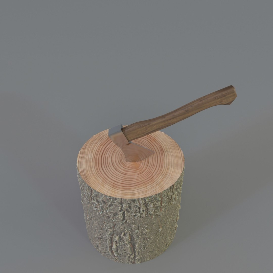 Decorative Ax Log Model TurboSquid 1963942