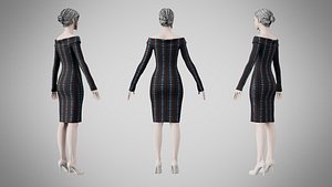 3D model Dress 11 Abstract Sound Wave