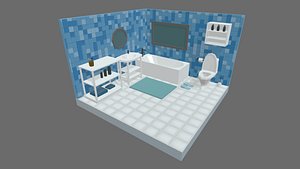 Low Poly Bathroom Pack 01 model