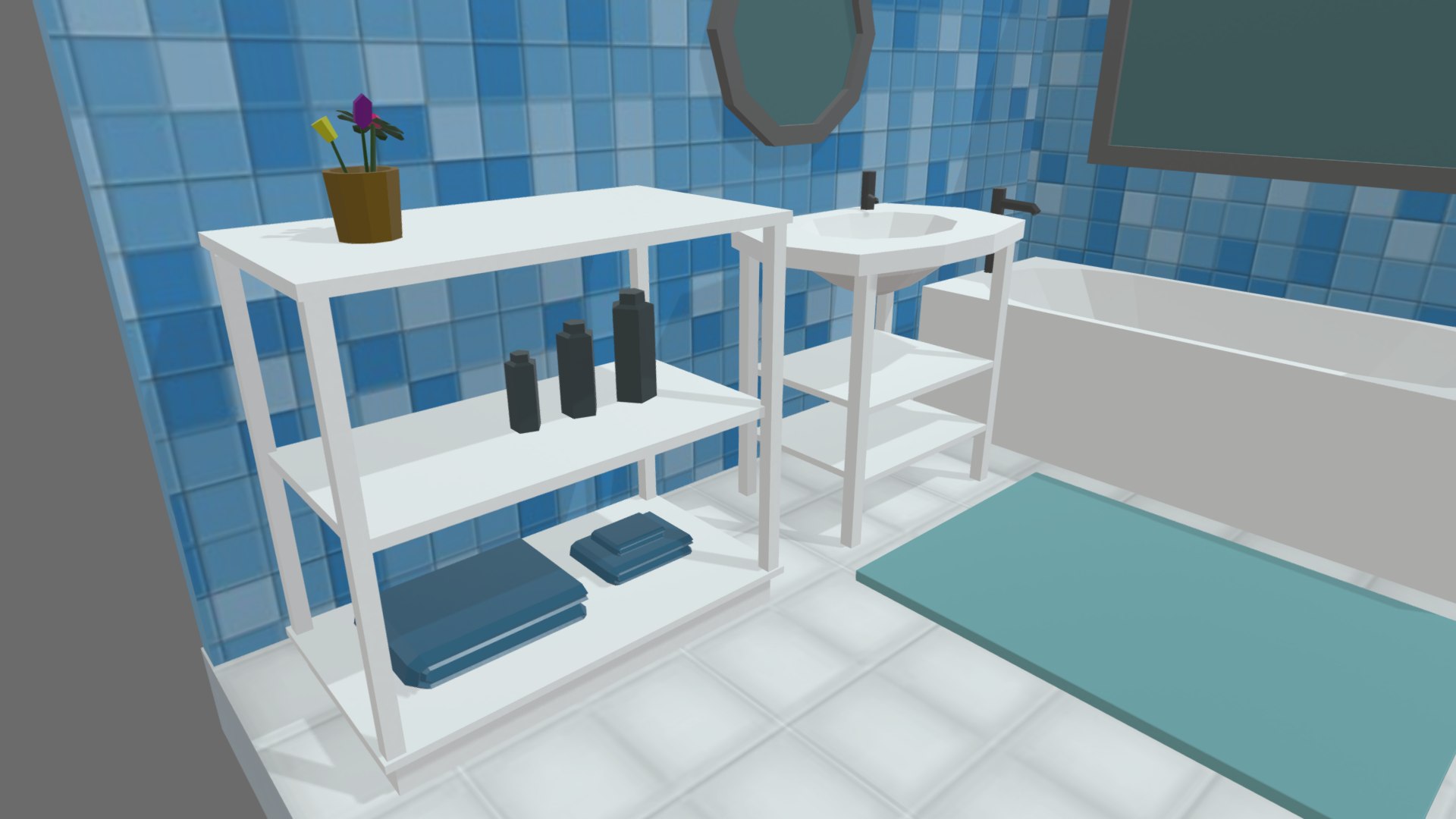 Low Poly Bathroom Pack 01 Model - TurboSquid 2083470