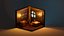 Sala de estudio medieval isométrica modelo 3D de baja poli