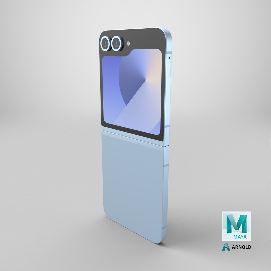 Samsung Galaxy Z Flip 6 Blue 3D model https://p.turbosquid.com/ts-thumb/cu/VGnlLN/pO/stemcell_maya_arnold_render/png/1736951845/1920x1080/fit_q87/e61cc02f6e7e7e738833b187f6ee4dfd09aac315/stemcell_maya_arnold_render.jpg