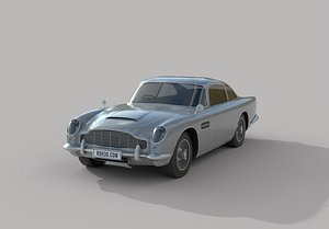 3D Low Poly Car - Aston Martin DB5 model