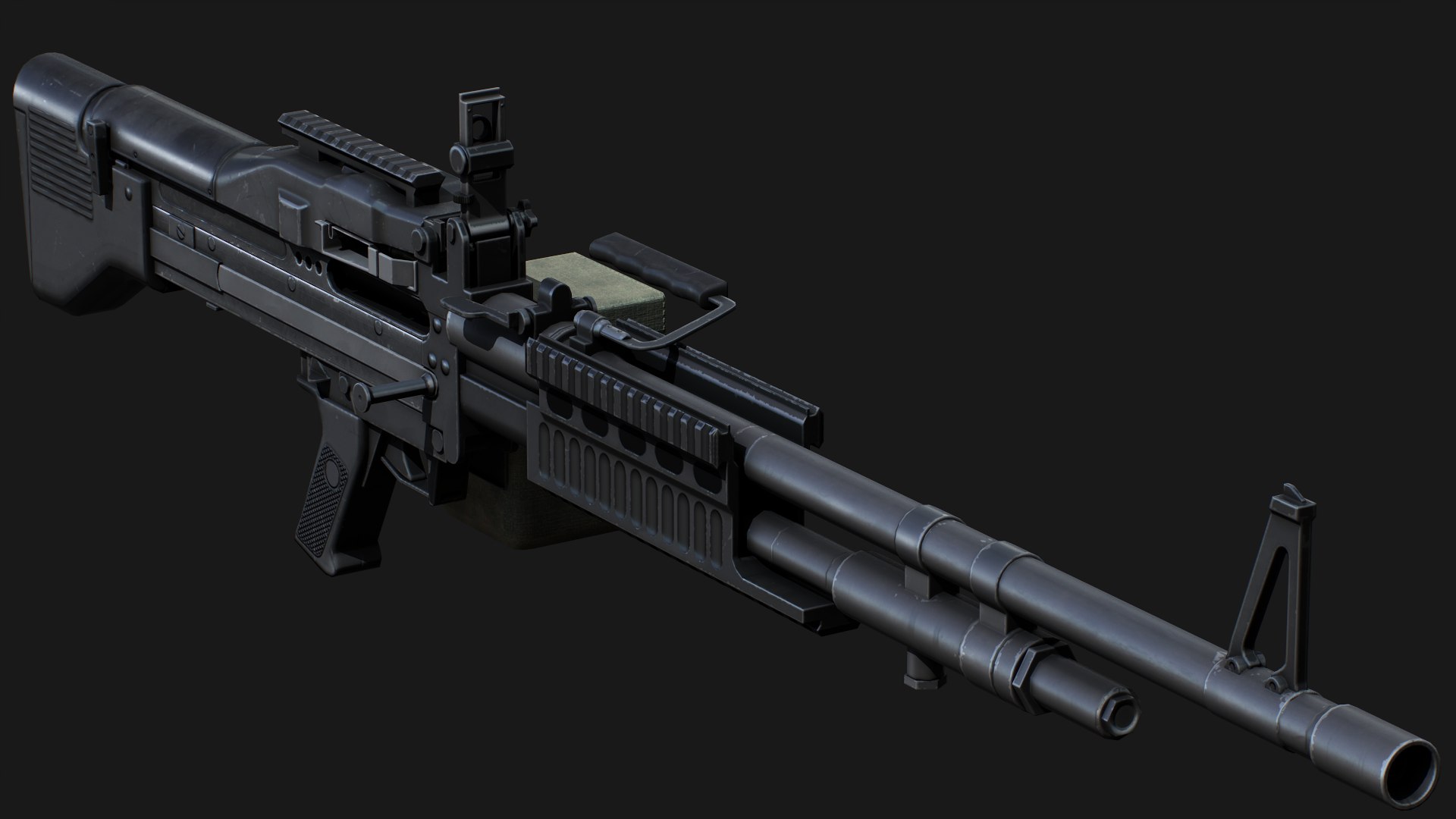 3D M60E4 Machine Gun - LowPoly Mobile Ready Model - TurboSquid 2067891