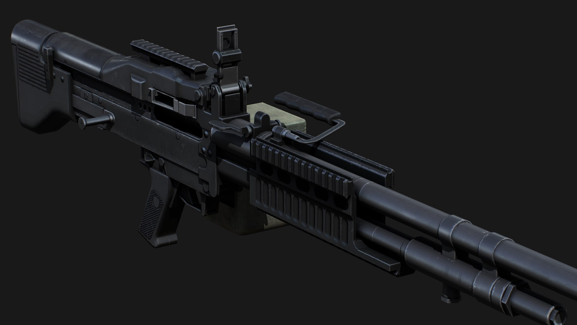 3D M60E4 Machine Gun - LowPoly Mobile Ready Model - TurboSquid 2067891