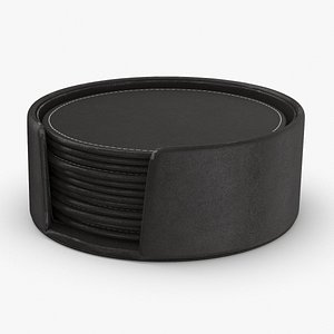 leather-coasters---set 3D model