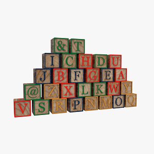 alphabet blocks 3D